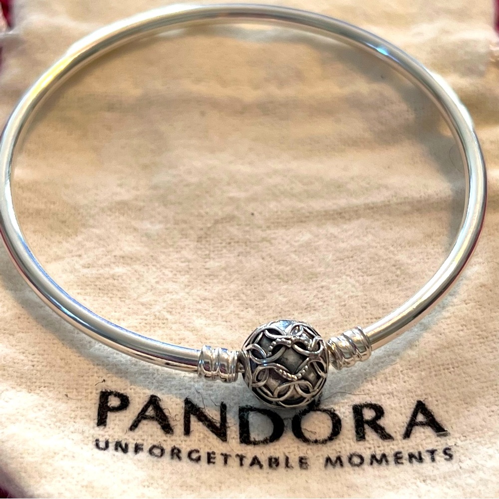 Pandora Limited Edition Pattern of Love Silver Bracelet Size 19
